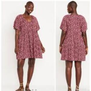 Old Navy V-neck Floral Swing Mini Dress With Pockets, Size 2X, in floral print